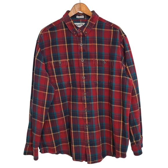 Duluth Trading Men's Cotton Plaid Flannel Button Down XL Tall Lot of 2 - Picture 9 of 15